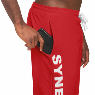 Mens Lettered Jogger - Fire Red - Synergetic Heroes