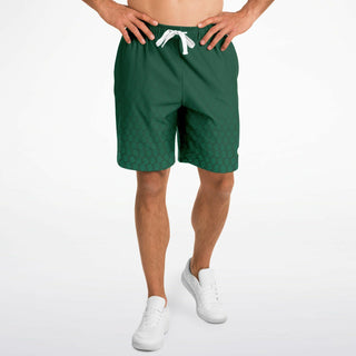 Mens Athletic Long Shorts - Emerald Green