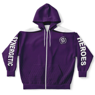 Mens Plus-size Ziphoodie - Purple Shield