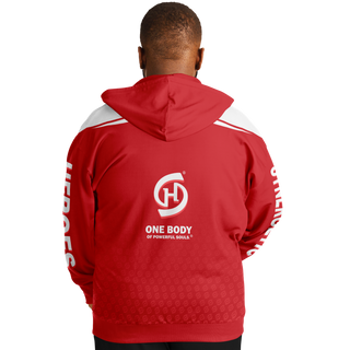 Mens Plus-size Ziphoodie - Fire Red - Synergetic Heroes