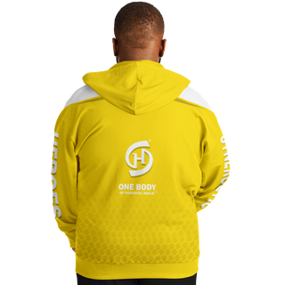 Mens Plus-size Ziphoodie - Yellow Sun - Synergetic Heroes