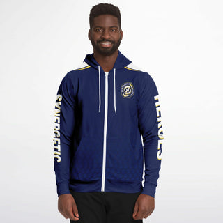 Mens Zip-Up Hoodie - Midnight Blue - Synergetic Heroes