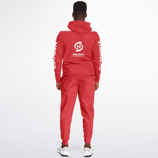 Mens Ziphoodie & Jogger - Fire Red - Synergetic Heroes