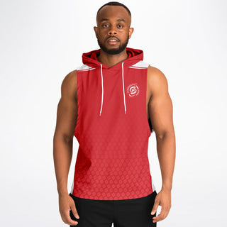 Mens Drop Armhole Hoodie - Fire Red - Synergetic Heroes