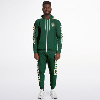 Mens Ziphoodie & Lettered Jogger - Emerald Green