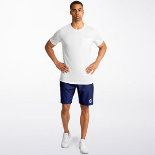 Mens Athletic Long Shorts - Midnight Blue