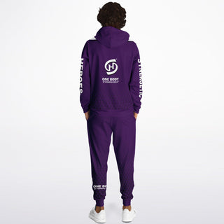 Mens Hoodie & Lettered Jogger - Purple Shield