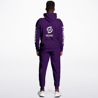 Mens Hoodie & Jogger - Purple Shield