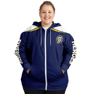 Womens Plus-size Ziphoodie - Midnight Blue - Synergetic Heroes