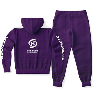 Mens Ziphoodie & Jogger - Purple Shield