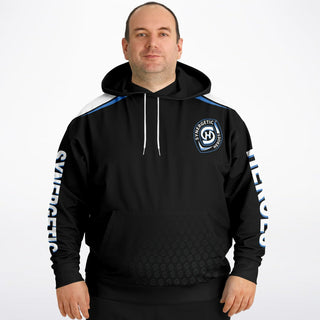 Mens Plus-size Hoodie - Obsidian Black - Synergetic Heroes