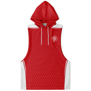 Mens Drop Armhole Hoodie - Fire Red - Synergetic Heroes