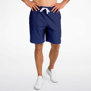 Mens Athletic Long Shorts - Midnight Blue