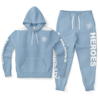 Mens Hoodie & Lettered Jogger - Angel Blue