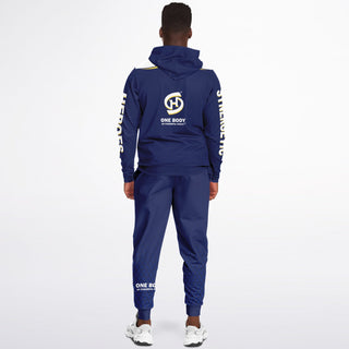 Mens Lettered Ziphoodie & Jogger - Midnight Blue - Synergetic Heroes