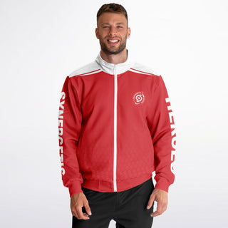 Mens Track Jacket - Fire Red - Synergetic Heroes