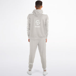 Mens Lettered Ziphoodie & Jogger - Jade White - Synergetic Heroes