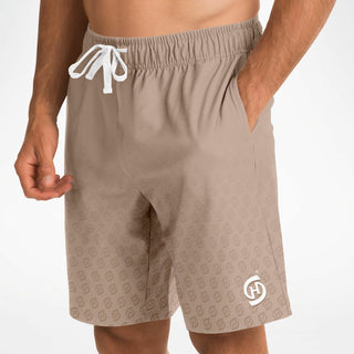 Mens Athletic Long Shorts - Taupe Stone