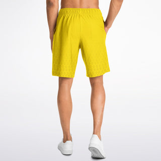 Mens Athletic Long Shorts - Yellow Sun