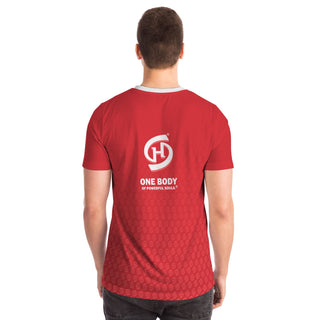 Mens T-Shirt - Fire Red - Synergetic Heroes