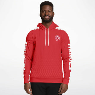 Mens Hoodie - Fire Red - Synergetic Heroes