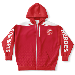 Mens Plus-size Ziphoodie - Fire Red - Synergetic Heroes