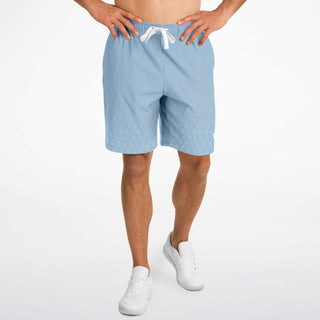 Mens Athletic Long Shorts - Angel Blue