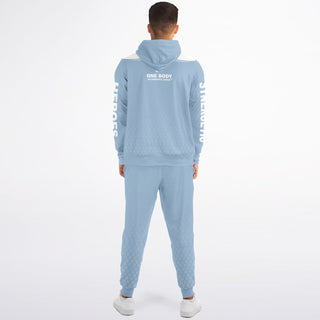 Mens Ziphoodie & Emblem Jogger - Angel Blue