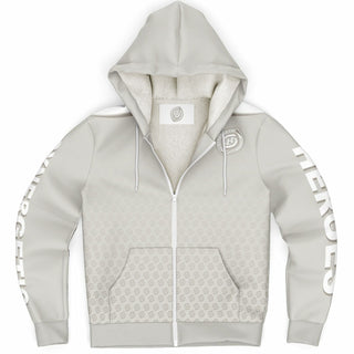 Mens Microfleece Ziphoodie - Jade White - Synergetic Heroes