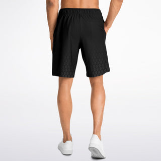 Mens Athletic Long Shorts - Obsidian Black