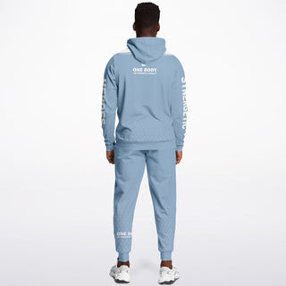 Mens Hoodie & Lettered Jogger - Angel Blue