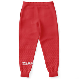 Mens Lettered Jogger - Fire Red - Synergetic Heroes