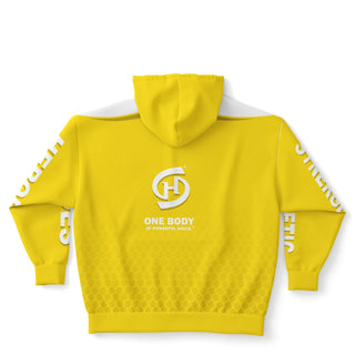 Mens Plus-size Hoodie - Yellow Sun - Synergetic Heroes