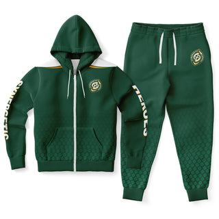 Mens Ziphoodie & Emblem Jogger - Emerald Green