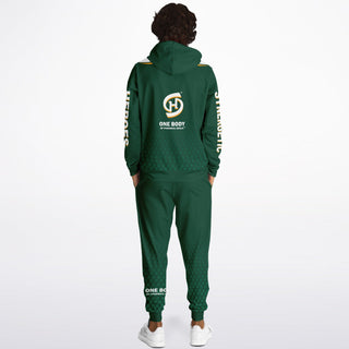 Mens Lettered Hoodie & Jogger - Emerald Green - Synergetic Heroes