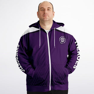 Mens Plus-size Ziphoodie - Purple Shield