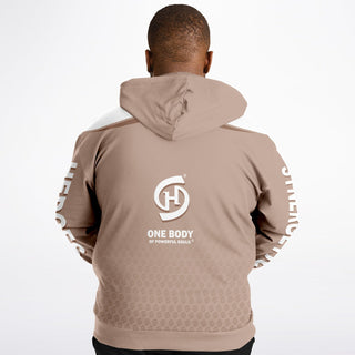 Mens Plus-size Hoodie - Taupe Stone - Synergetic Heroes