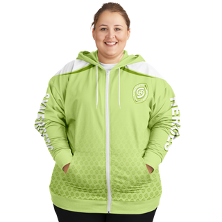 Womens Plus-size Ziphoodie - Harmony Green - Synergetic Heroes