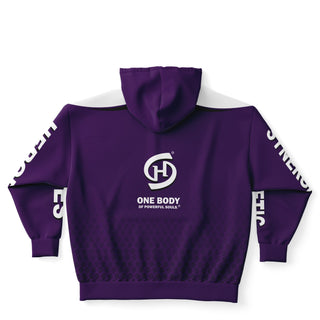 Mens Plus-size Ziphoodie - Purple Shield