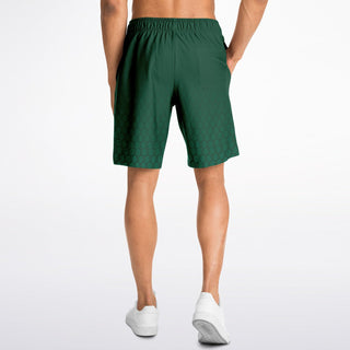 Mens Athletic Long Shorts - Emerald Green