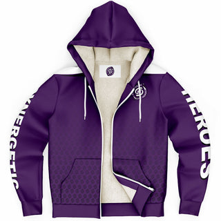 Mens Microfleece Ziphoodie - Purple Shield