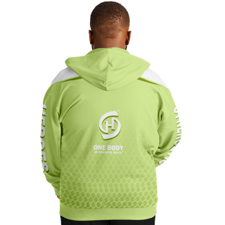 Mens Plus-size Ziphoodie - Harmony Green - Synergetic Heroes