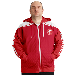 Mens Plus-size Ziphoodie - Fire Red - Synergetic Heroes