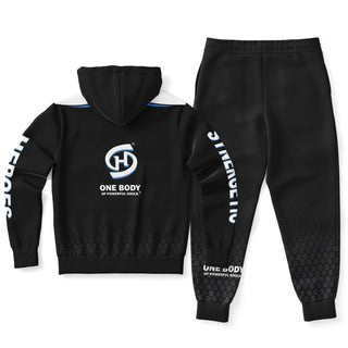 Mens Lettered Ziphoodie & Jogger - Obsidian Black - Synergetic Heroes