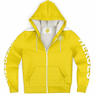 Mens Microfleece Ziphoodie - Yellow Sun - Synergetic Heroes