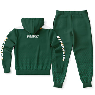 Mens Ziphoodie & Emblem Jogger - Emerald Green