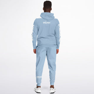 Mens Ziphoodie & Lettered Jogger - Angel Blue