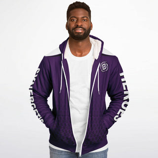 Mens Microfleece Ziphoodie - Purple Shield