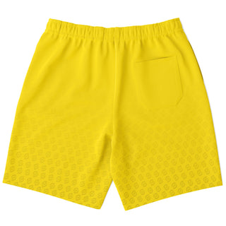 Mens Athletic Long Shorts - Yellow Sun