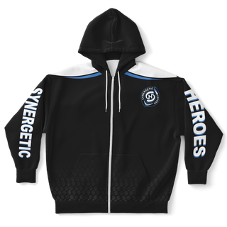 Mens Plus-size Ziphoodie - Obsidian Black - Synergetic Heroes